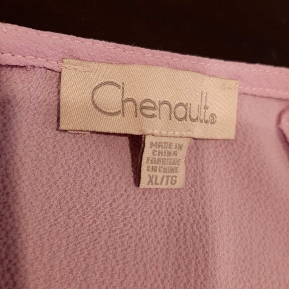 3/$20 Chenault Tie Front Blouse Womens XL Pink Short Sleeve Keyhole Tunic Top - Picture 11 of 13